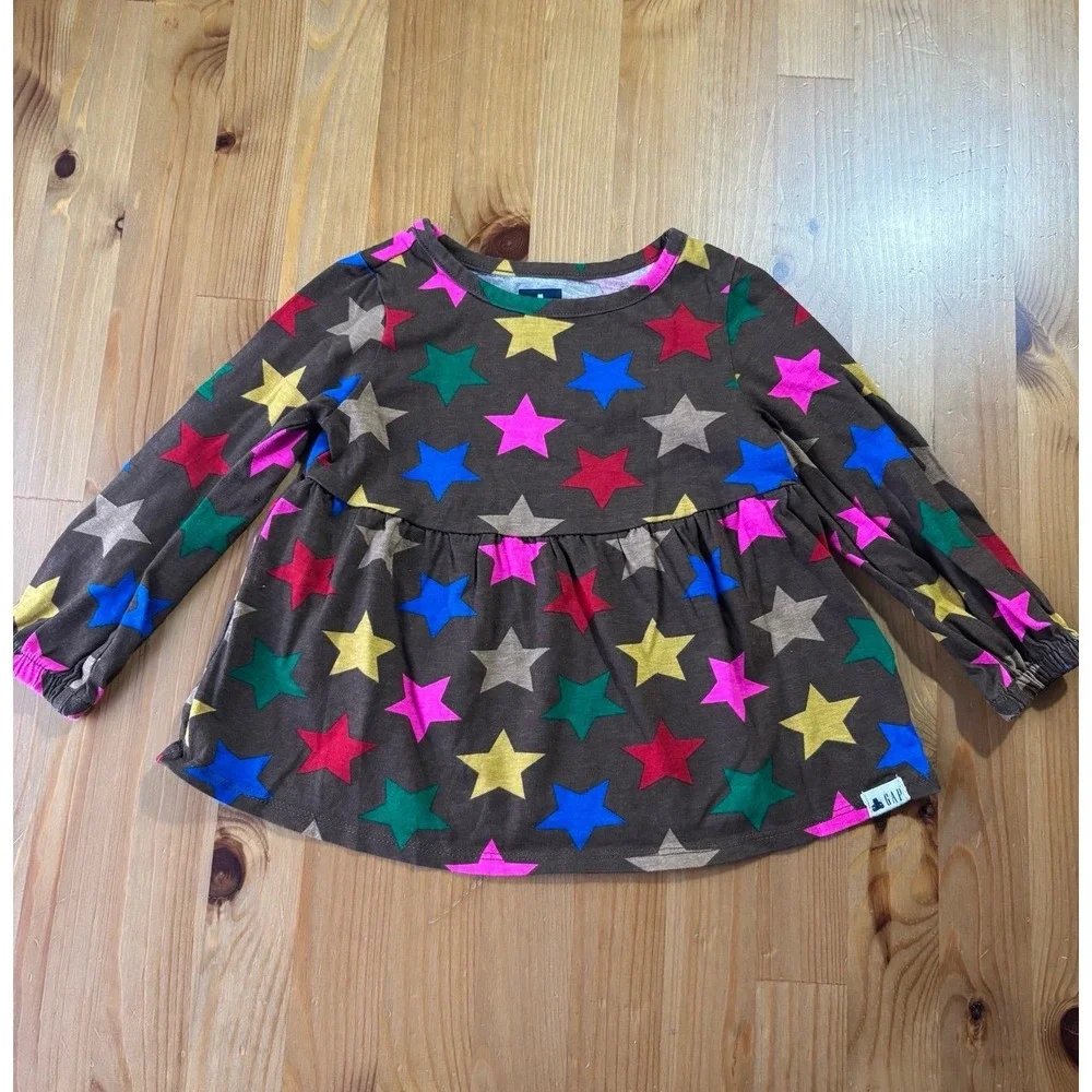 GAP Toddler Organic Cotton Colored Stars Dress Size 2 Years